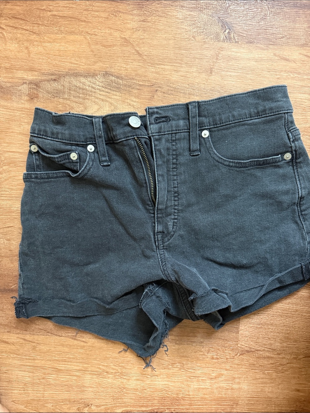 Madewell Black Cutoff Denim Shorts